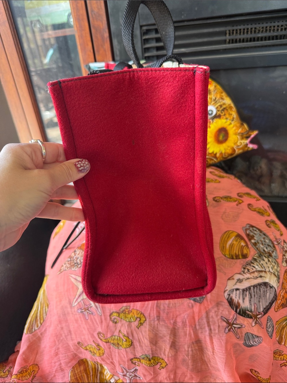 kate spade Red Tote with Black Handles and 'have courage' Detail. Vintage. - Picture 6 of 11